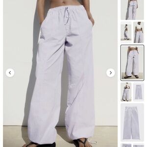 Zara lilac parachute pants M